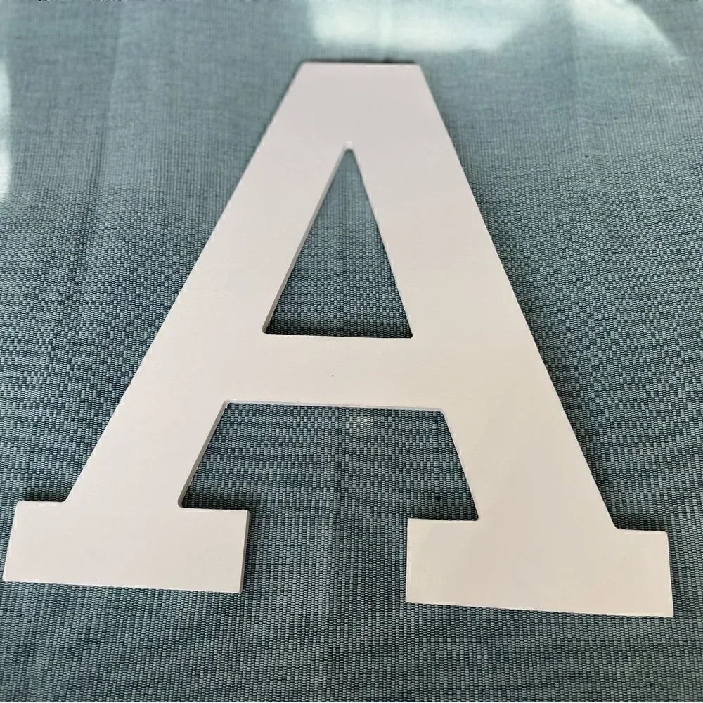 “A” Uppercase Letter White MDF Wood Wall Decor EPC Monogram Initial